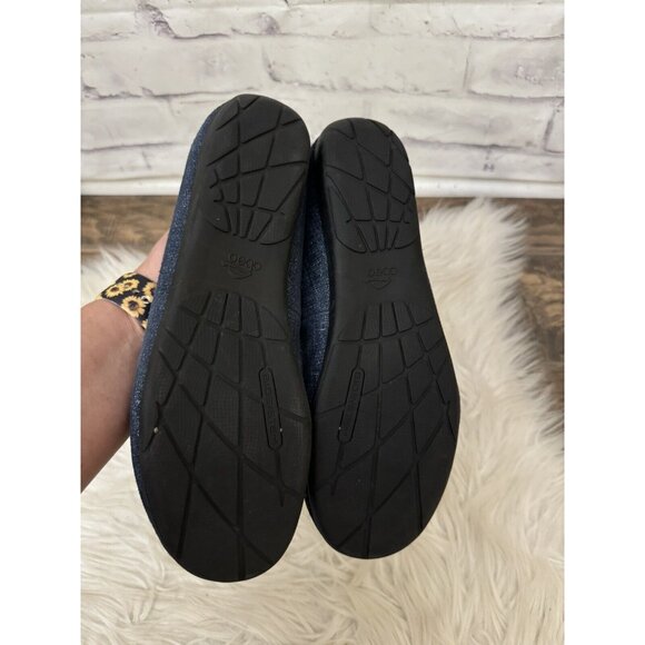 Abeo Women’s Tammy Navy Textured Denim Ballet Flats Comfort Shoe Size 8.5N - Picture 4 of 8